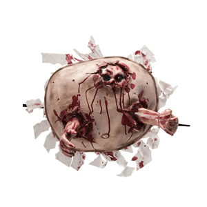 Barriga Falsa Ensanguentada de Grávida Zombie em Látex